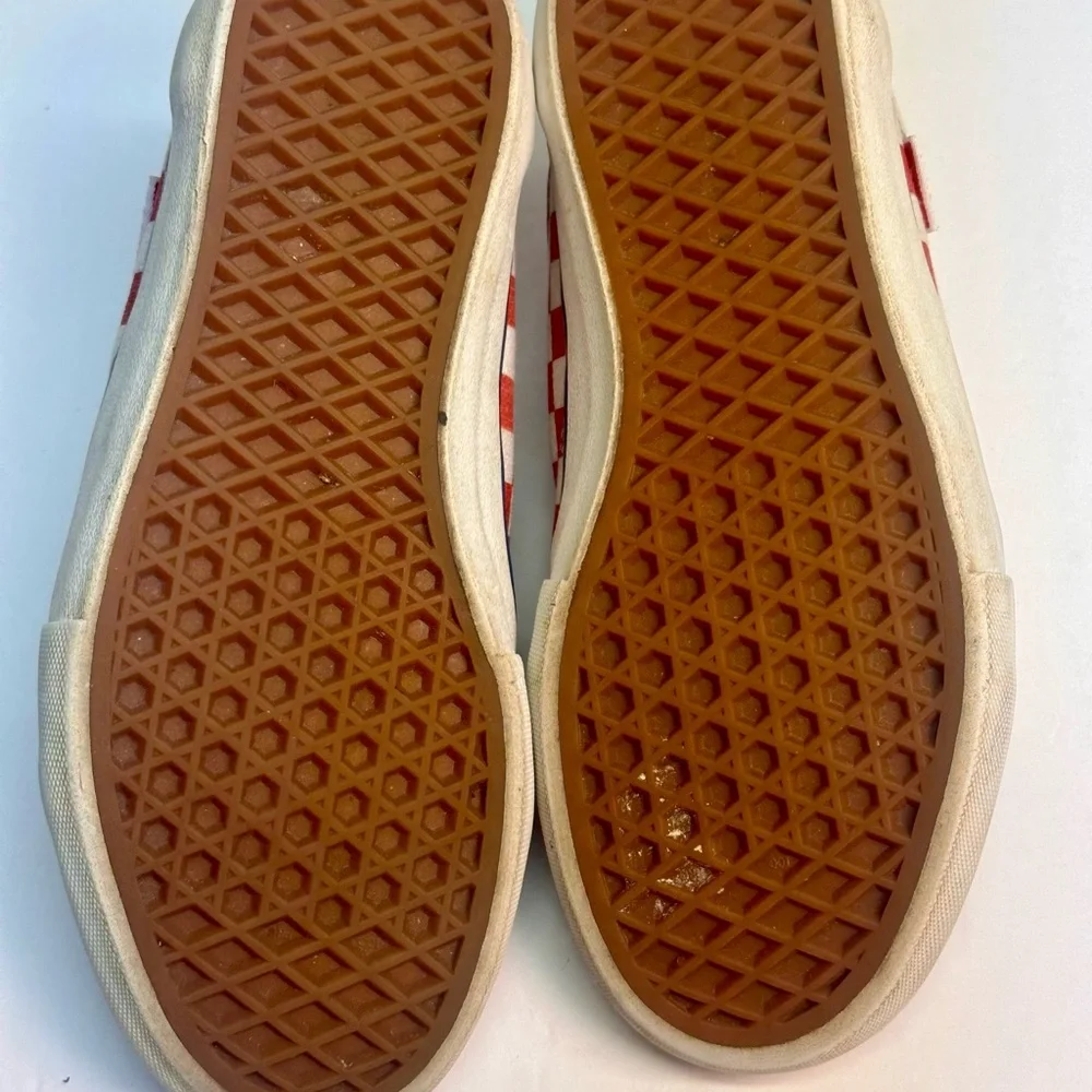 Vans Old Skool Pro‎ Red White Blue Checkerboard Sz 6.5